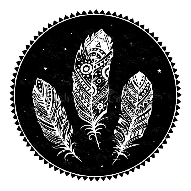 Etniczni ornamentacyjni piórka ilustracji Etniczni ornamentacyjni piórka ilustracji