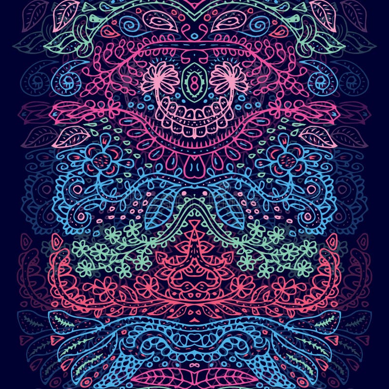 Etnisch abstract bloemen vector naadloos patroonkader Kan voor banner, kaart, affiche, uitnodiging, etiket enz. worden gebruikt vector illustratie Etnisch abstract bloemen vector naadloos patroonkader Kan voor banner, kaart, affiche, uitnodiging, etiket enz. worden gebruikt vector illustratie