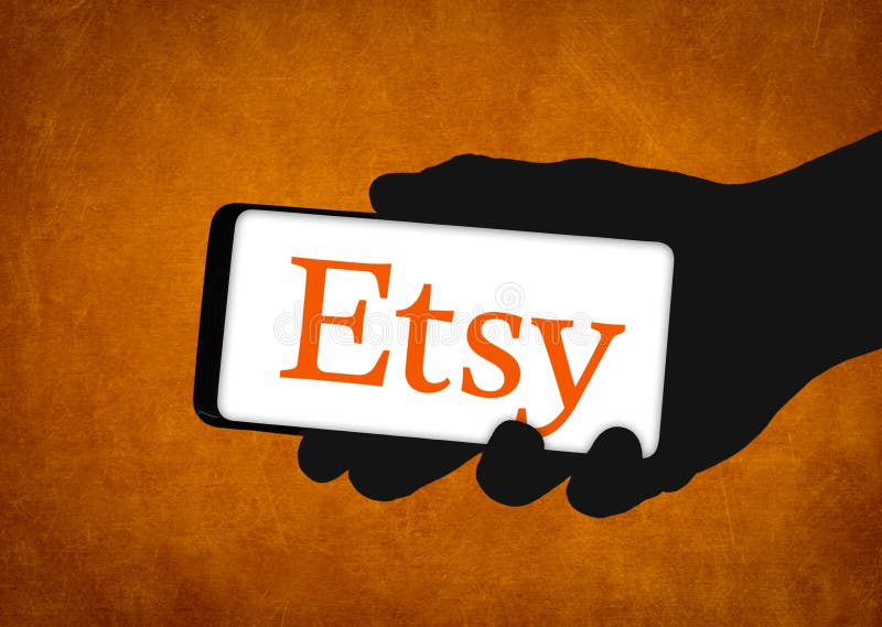 Etsy Company Logo on Mobile Device Editorial Stock Image Image of
