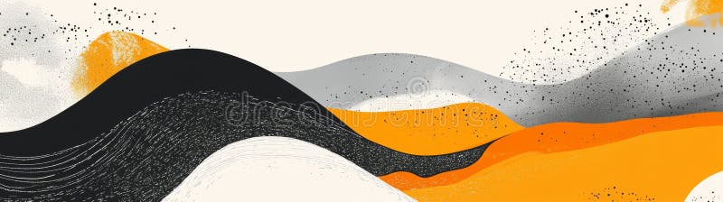 Ett abstrakt mönster med klara svarta orange- och krämfärgade färger är idealiskt för aktuella designprojekt arkivbild