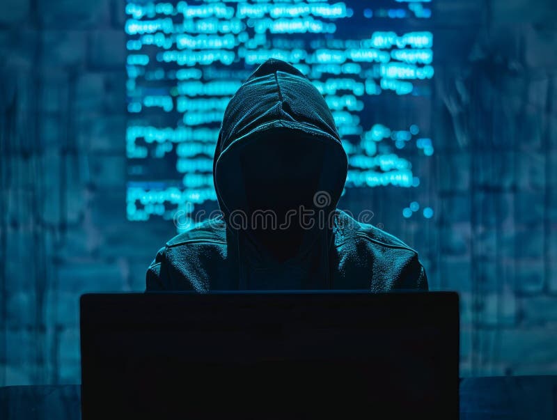 Ett krypterat meddelande som går genom den mörka webben som organiserar rörelser i en digital tid av organiserad brottslighet stock illustrationer
