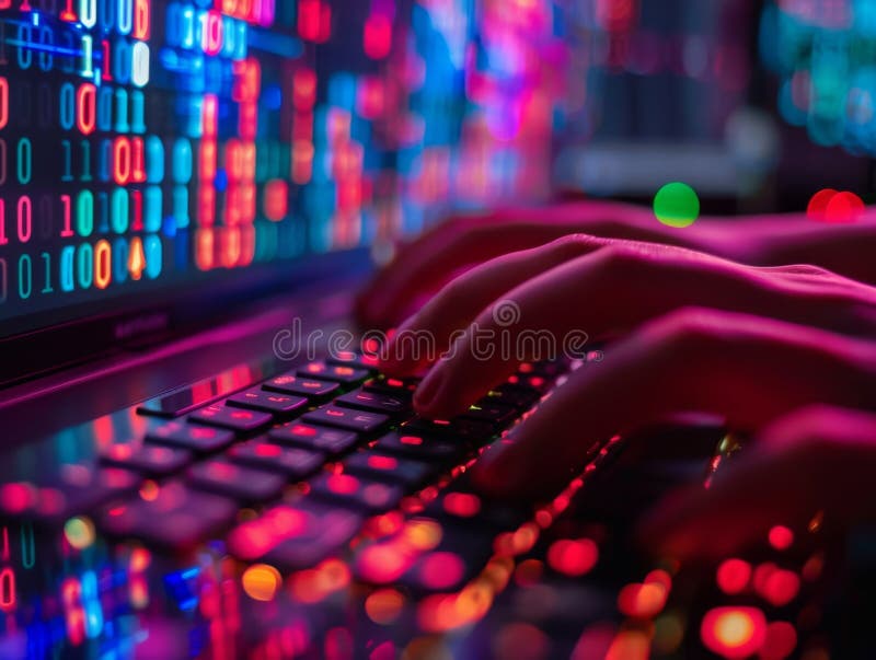 Ett krypterat meddelande som går genom den mörka webben som organiserar rörelser i en digital tid av organiserad brottslighet royaltyfri illustrationer