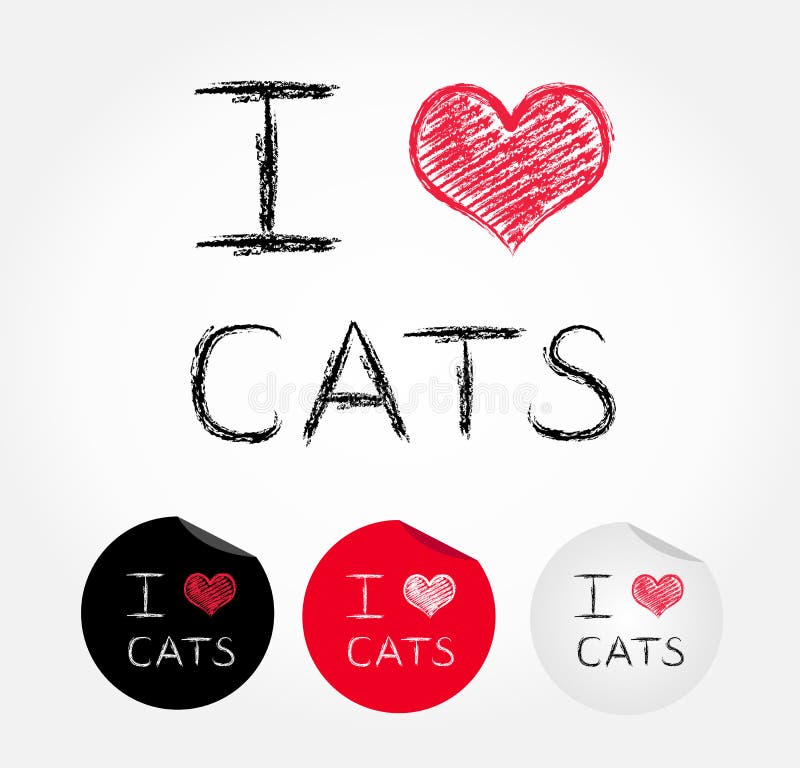 Adesivo Eu Amo Gatos I Love Cats