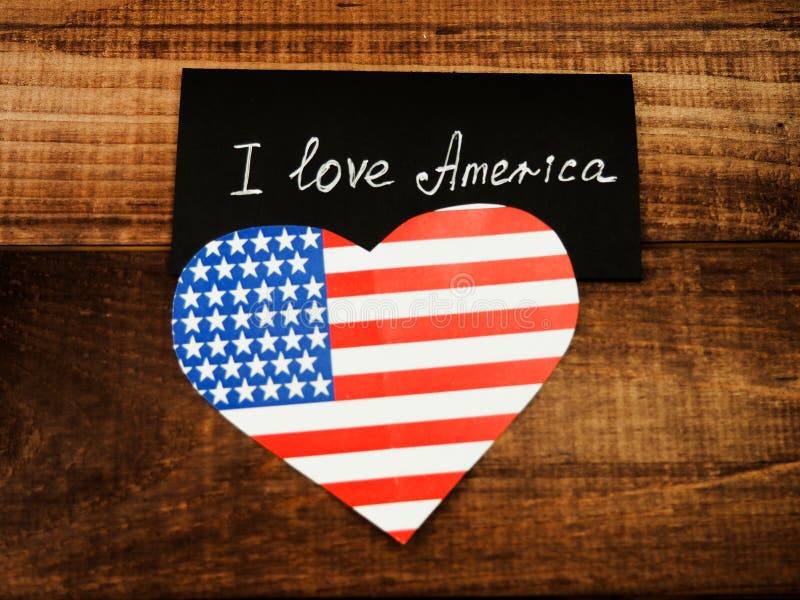 Eu amo minha bandeira de América do país foto de stock Eu amo minha bandeira de América do país foto de stock