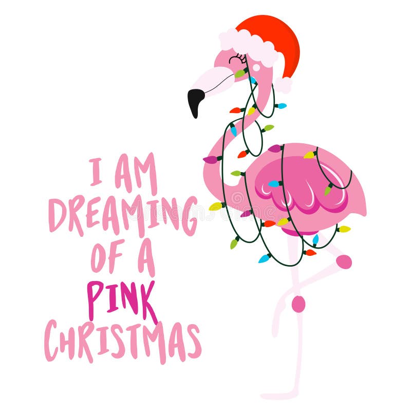 Eu estou sonhando de um Natal cor-de-rosa ilustração stock