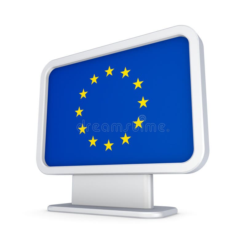 EU flag in a lightbox. stock illustration EU flag in a lightbox. stock illustration