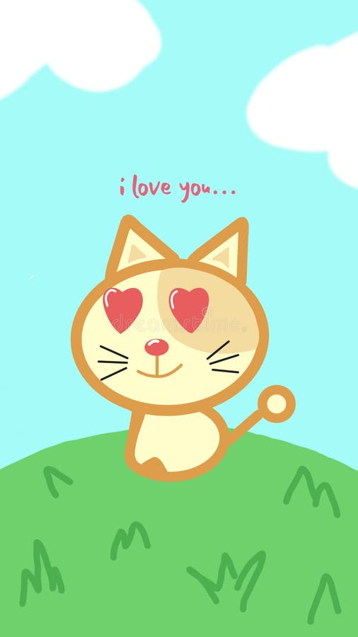 Eu amo gatos desenho fofinho mulher feliz ilustração fundo