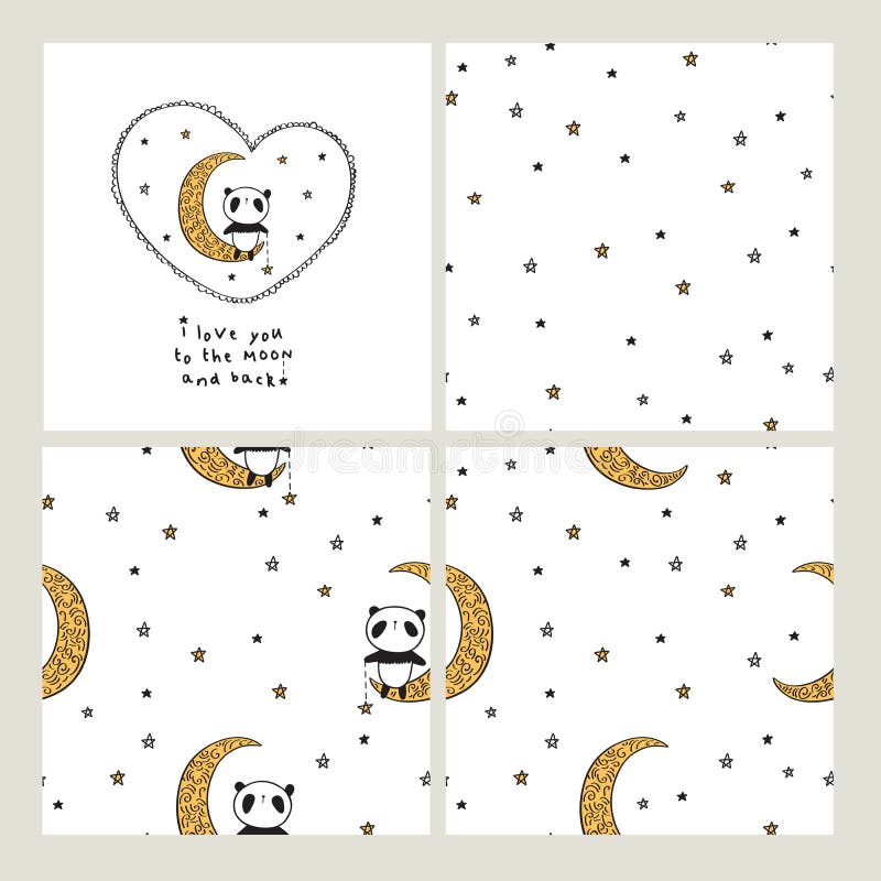Eu te amo à lua e à parte traseira ilustração stock Eu te amo à lua e à parte traseira ilustração stock