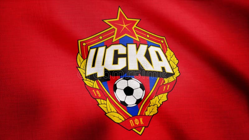 EUA - NEW YORK, o 12 de agosto de 2018: A bandeira de CSKA Moscou está acenando A bandeira de ondulação com futebol de CSKA Moskv imagens de stock royalty free EUA - NEW YORK, o 12 de agosto de 2018: A bandeira de CSKA Moscou está acenando A bandeira de ondulação com futebol de CSKA Moskv imagens de stock royalty free