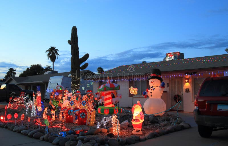 EUA, o Arizona: Front Yard Christmas Lights