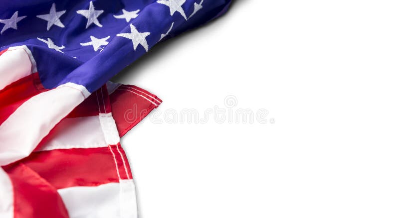 EUA ou bandeira americana isolados no fundo branco fotografia de stock royalty free EUA ou bandeira americana isolados no fundo branco fotografia de stock royalty free