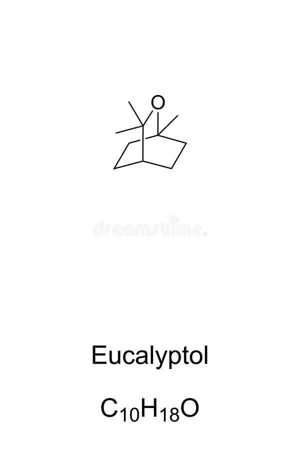 Eucalyptol, Main Component of Eucalyptus Oil, Chemical Formula Stock