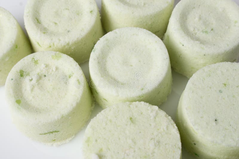 Eucalyptus bath bomb on a white
