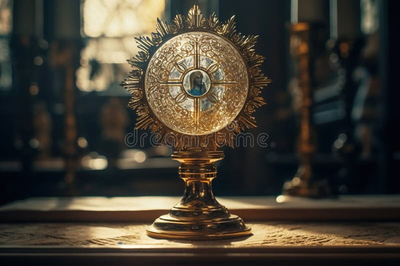 Eucharist Feast Of Corpus Christi. Jesus Christ In The Monstrance ...