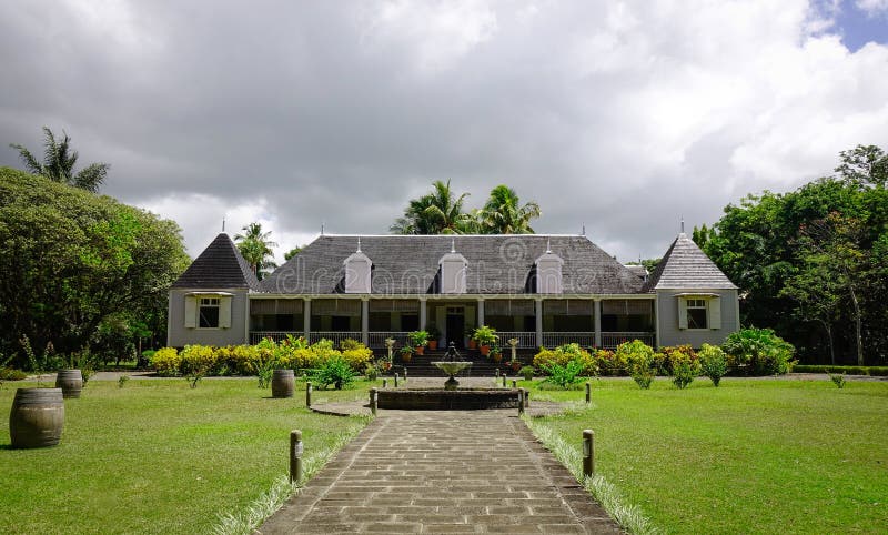 Frontal view of Ancient Eureka Mansion in Moka, Mauritius. The House is a unique Creole house built in 1830 located by the river of Moka. Frontal view of Ancient Eureka Mansion in Moka, Mauritius. The House is a unique Creole house built in 1830 located by the river of Moka.