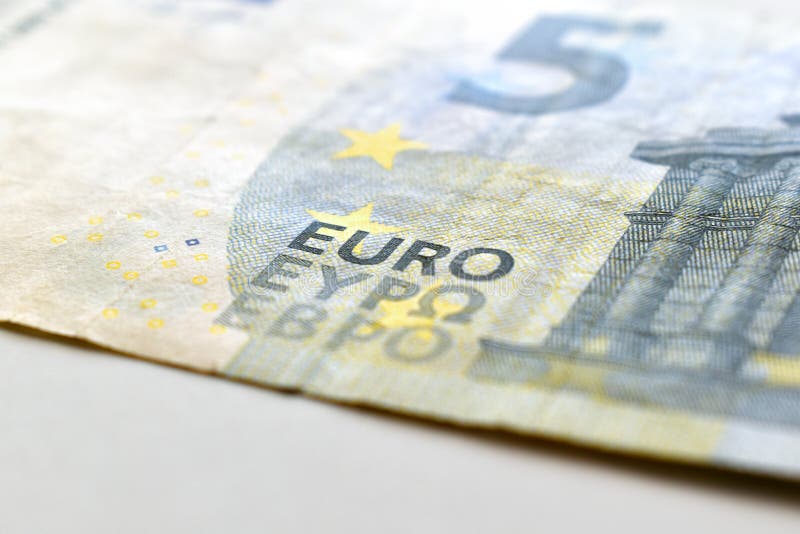 5 Euro banknotes on the table. royalty free stock photography