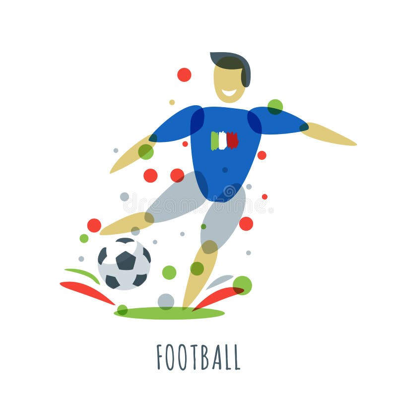 Euro 2016 Championnat du football Joueur italien avec la boule illustration libre de droits Euro 2016 Championnat du football Joueur italien avec la boule illustration libre de droits