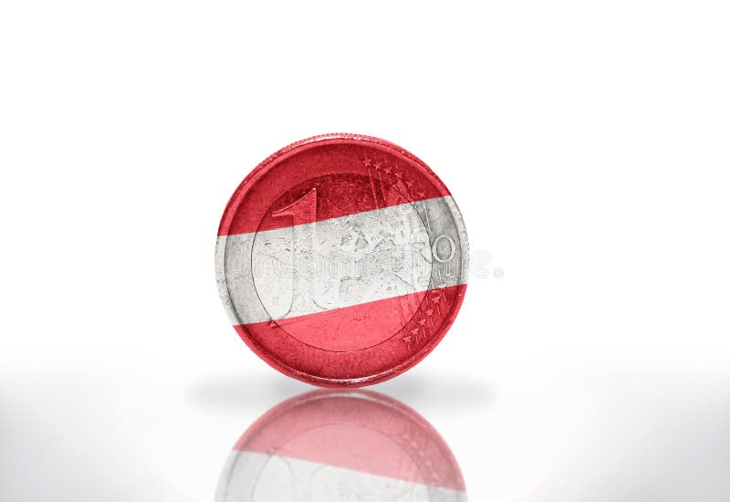 Euro coin with austrian flag