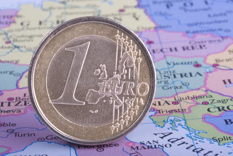 Euro Coin on Map