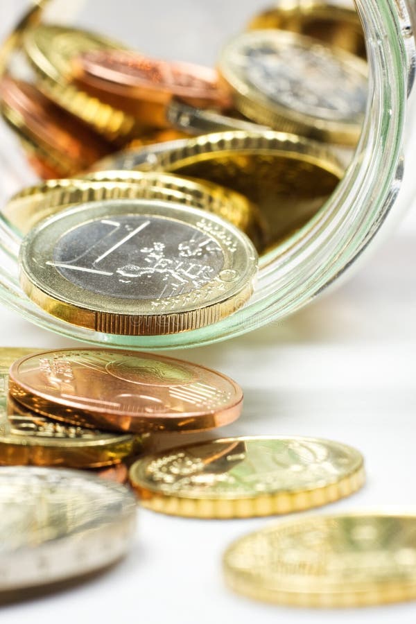 Euro coins stock photo