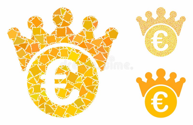 Euro crown Composition Icon of Unequal Pieces royalty free illustration