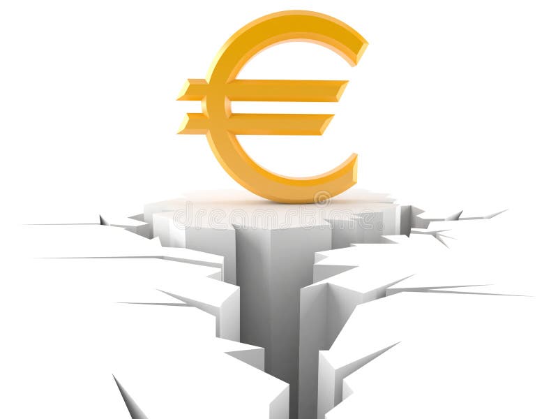 Euro currency problem concept vector illustration