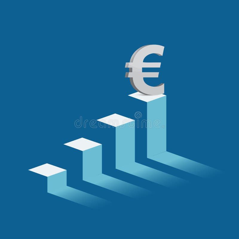 euro currency symbol on mountain peak. stock illustration euro currency symbol on mountain peak. stock illustration