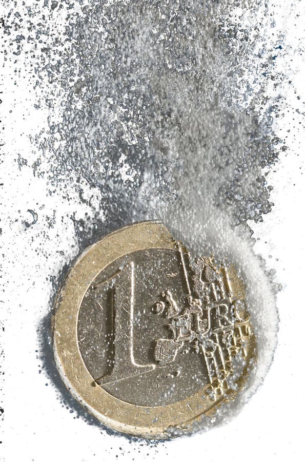 Dissolução do Euro fotografia de stock