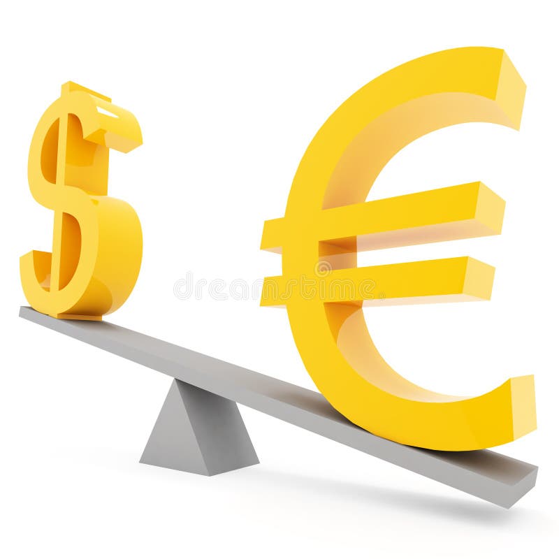 Euro e dollaro dell'equilibrio royalty illustrazione gratis Euro e dollaro dell'equilibrio royalty illustrazione gratis