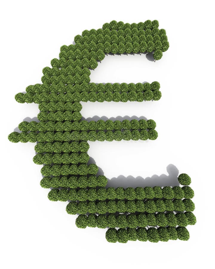 Euro formes d'arbre de symbole illustration stock Euro formes d'arbre de symbole illustration stock