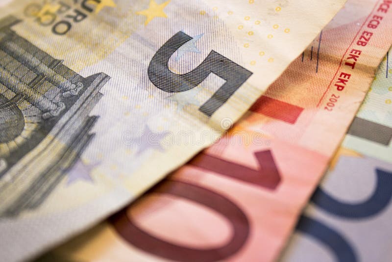 Euro för tre räkningar arkivfoto Euro för tre räkningar arkivfoto