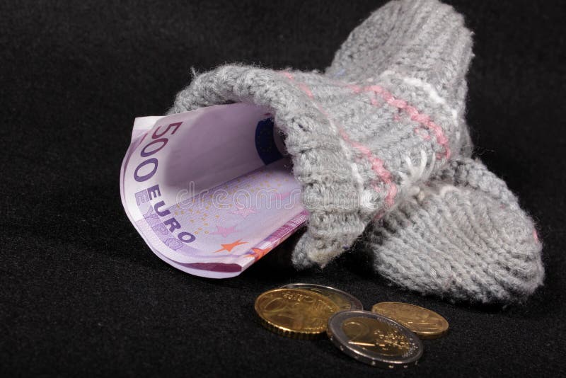 Euro geldvoorraad in een sok royalty-vrije stock fotografie Euro geldvoorraad in een sok royalty-vrije stock fotografie