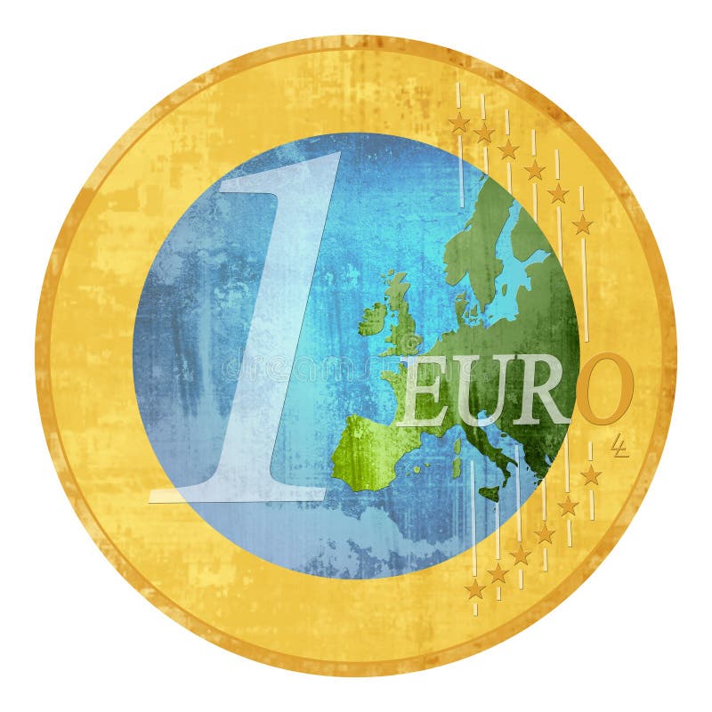 Euro on green background stock illustration. Illustration of toke 4312050
