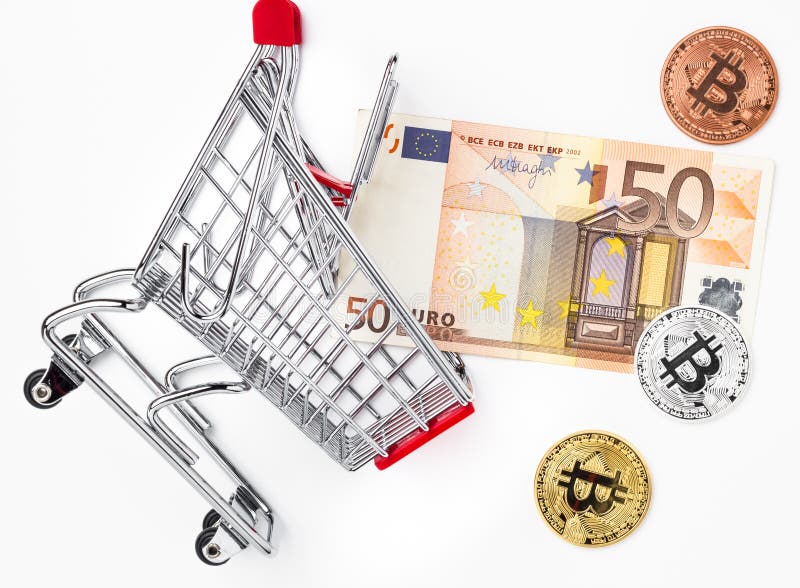 Euro i fizyczni metali bitcoins złoto, srebro, brąz w spadku fotografia stock Euro i fizyczni metali bitcoins złoto, srebro, brąz w spadku fotografia stock
