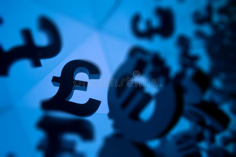 Euro i funta waluty symbol Z Wiele Odzwierciedla wizerunkami obraz royalty free Euro i funta waluty symbol Z Wiele Odzwierciedla wizerunkami obraz royalty free