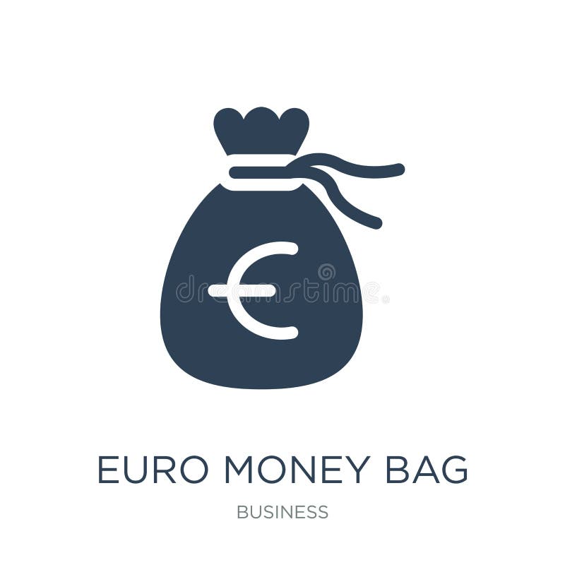 euro icône de sac d'argent dans le style à la mode de conception euro icône de sac d'argent d'isolement sur le fond blanc euro ic