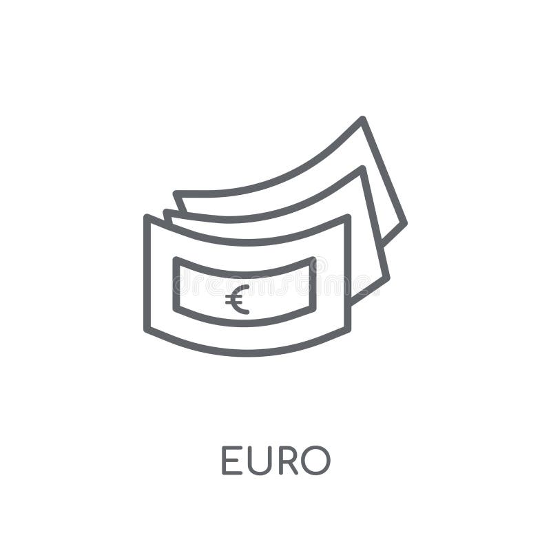 Euro liniowa ikona Nowożytnego konturu logo Euro pojęcie na bielu plecy royalty ilustracja Euro liniowa ikona Nowożytnego konturu logo Euro pojęcie na bielu plecy royalty ilustracja