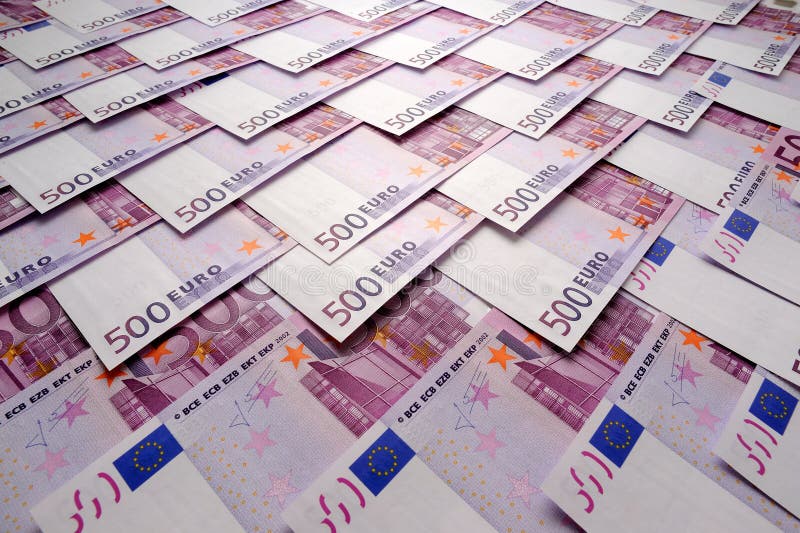 Euro banknotes , stack of 500 euros. Euro banknotes , stack of 500 euros