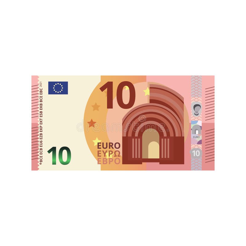 10 Euro Currency 3D vector text symbol. 3D 10 Euro European Union