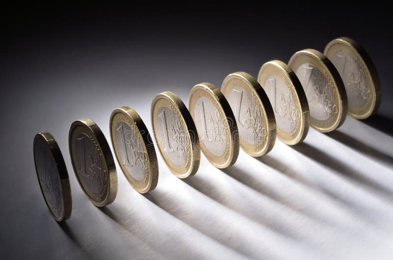 Euro muntstukken één stock foto's Euro muntstukken één stock foto's