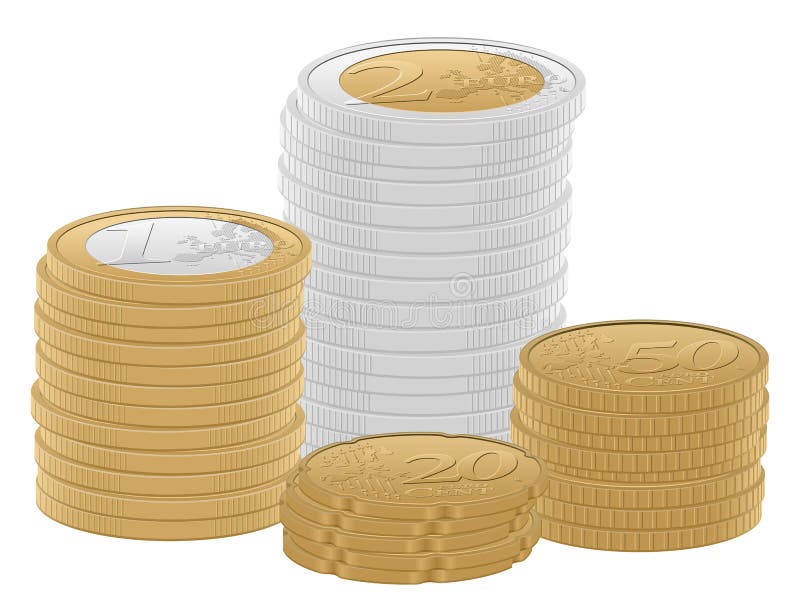 Euro muntstukkenstapel vector illustratie Euro muntstukkenstapel vector illustratie