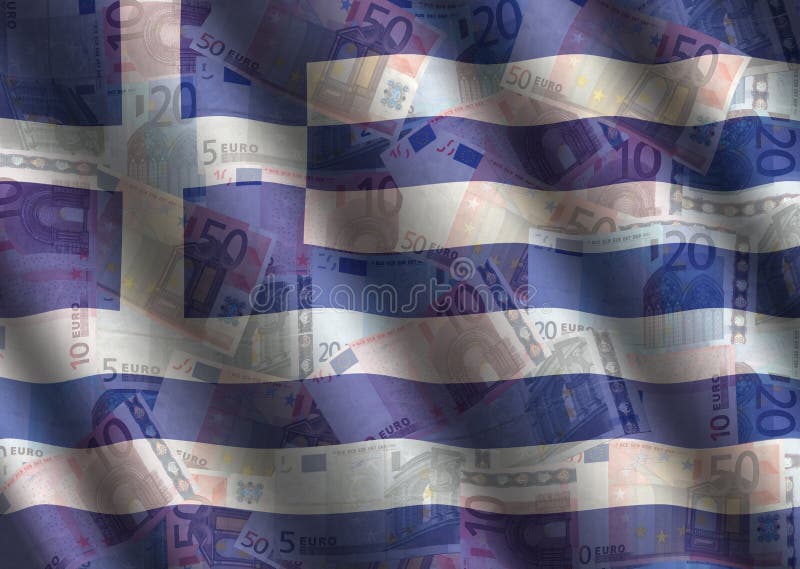 Euro ondulés et indicateur grec illustration libre de droits Euro ondulés et indicateur grec illustration libre de droits
