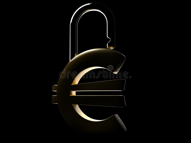 Euro padlock concept royalty free illustration