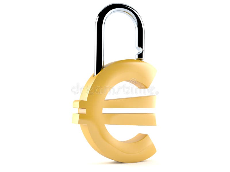 Euro padlock concept stock illustration