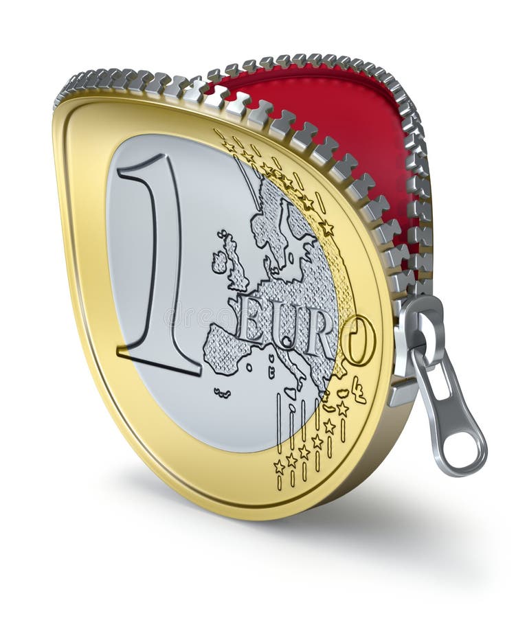 Euro pièce de monnaie avec la tirette