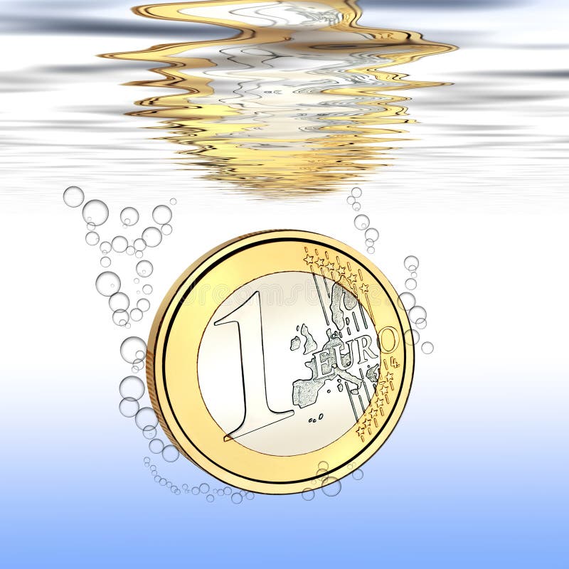 Euro em queda fotografia de stock royalty free