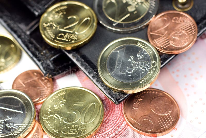 Euro nel portafoglio fotografia stock libera da diritti