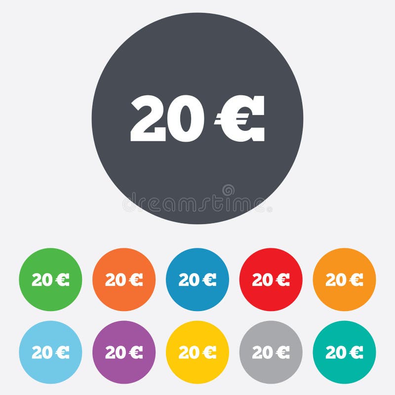 20 Euro Sign Icon. EUR Currency Symbol Stock Illustration - Illustration of  geometric, money: 36728723