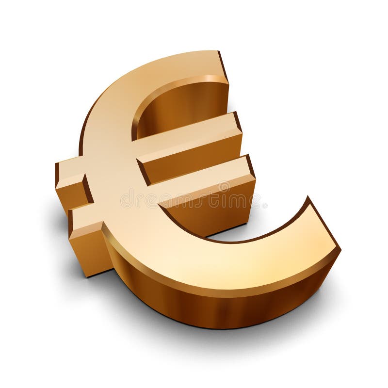 Euro simbolo dorato 3D royalty illustrazione gratis