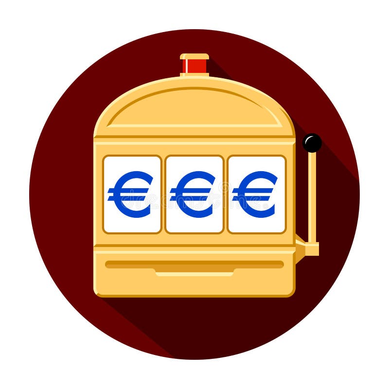 Euro Slot Machine Icon Black And White Vector Illustration Stock Vector